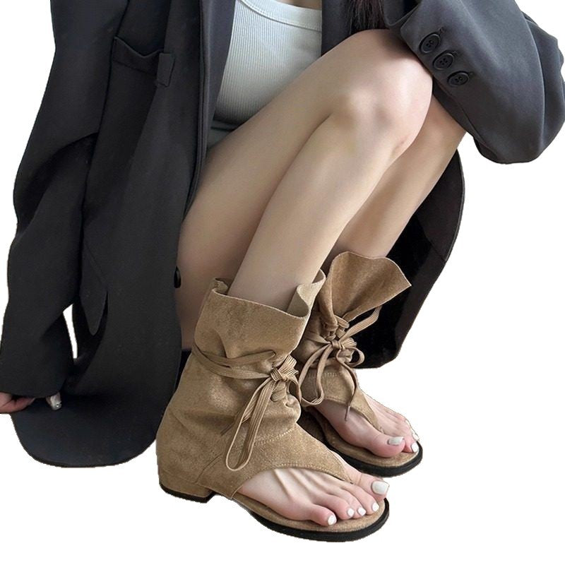 Damen Mittelhohe Sandalen‑Stiefelette mit Wickel‑Schnürung Shop Nory