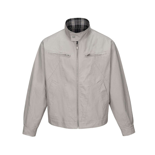 Herren Kurz geschnittener Boxy‑Blouson mit Stehkragen, Reißverschluss und Brustzippern Shop Nory