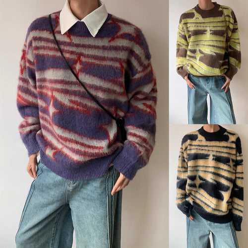 Damen Modischer Grobstrickpullover mit grafischem Muster Shop Nory