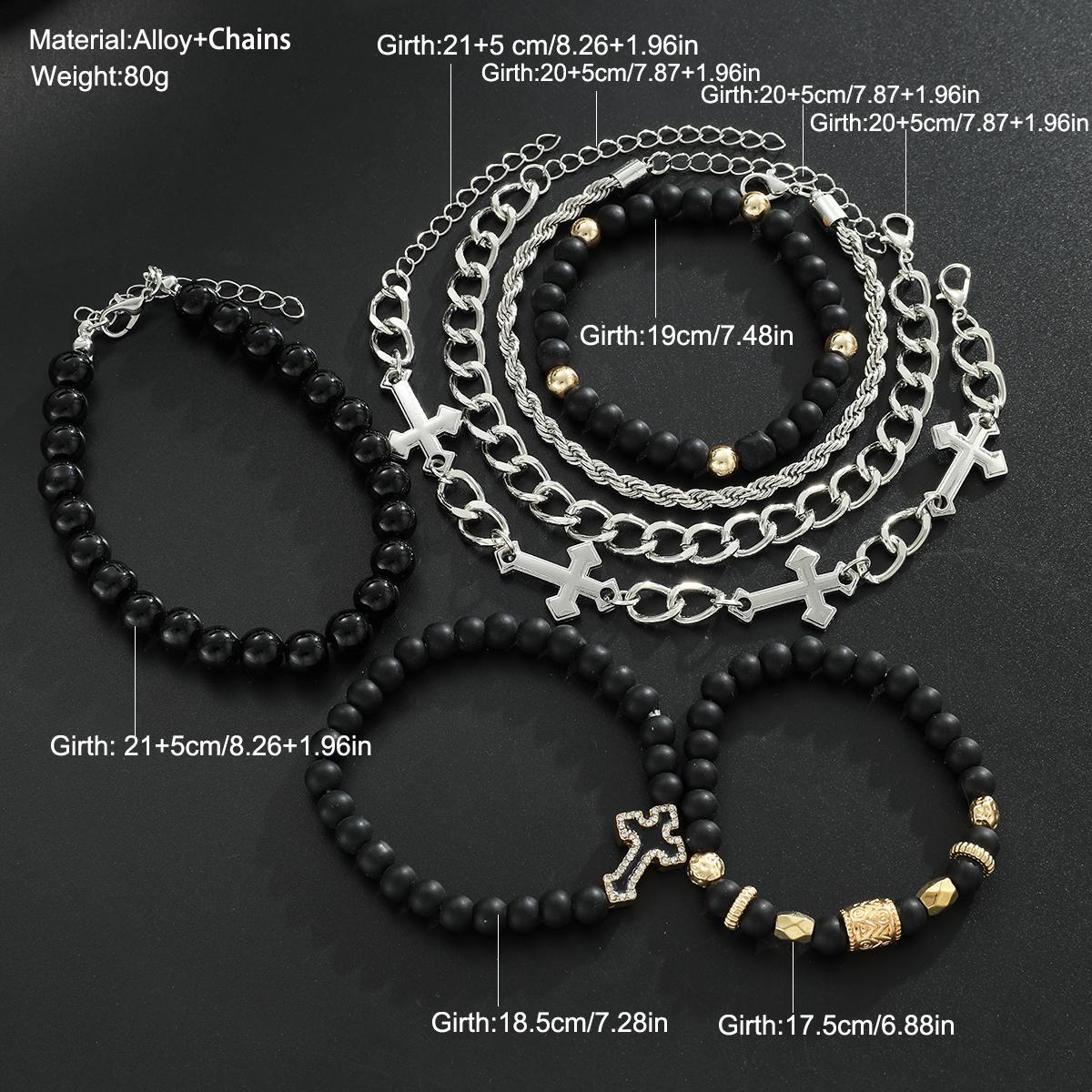 Damen Armband-Set mit modernen Kreuz- und Edelstein-Akzenten Shop Nory