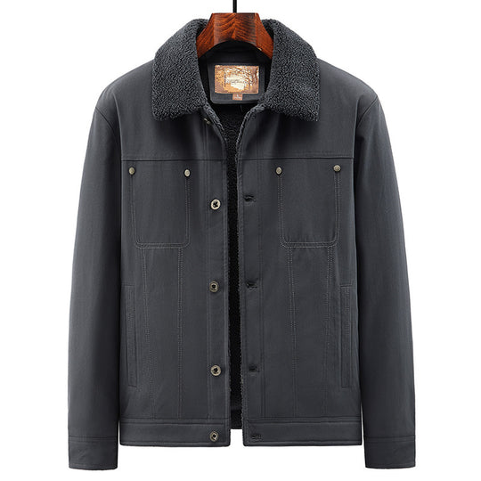 Herren Truckerjacke im Overshirt-Stil mit Sherpa-Futter und Hemdkragen Shop Nory