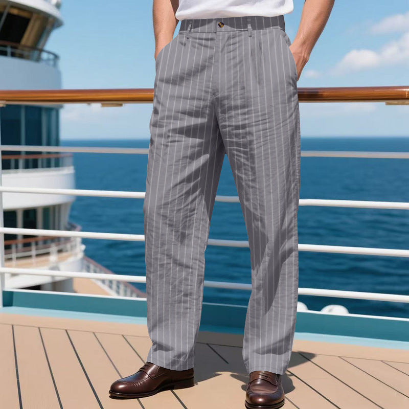 Herren elegante Streifen-Hose