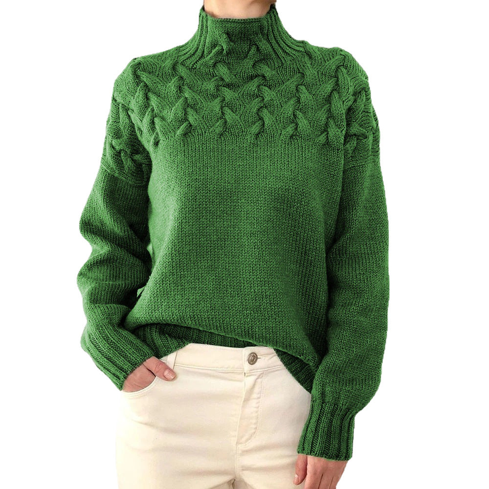 Damen nan Strickpullover mit Zopfstruktur und hohem Rollkragen Shop Nory