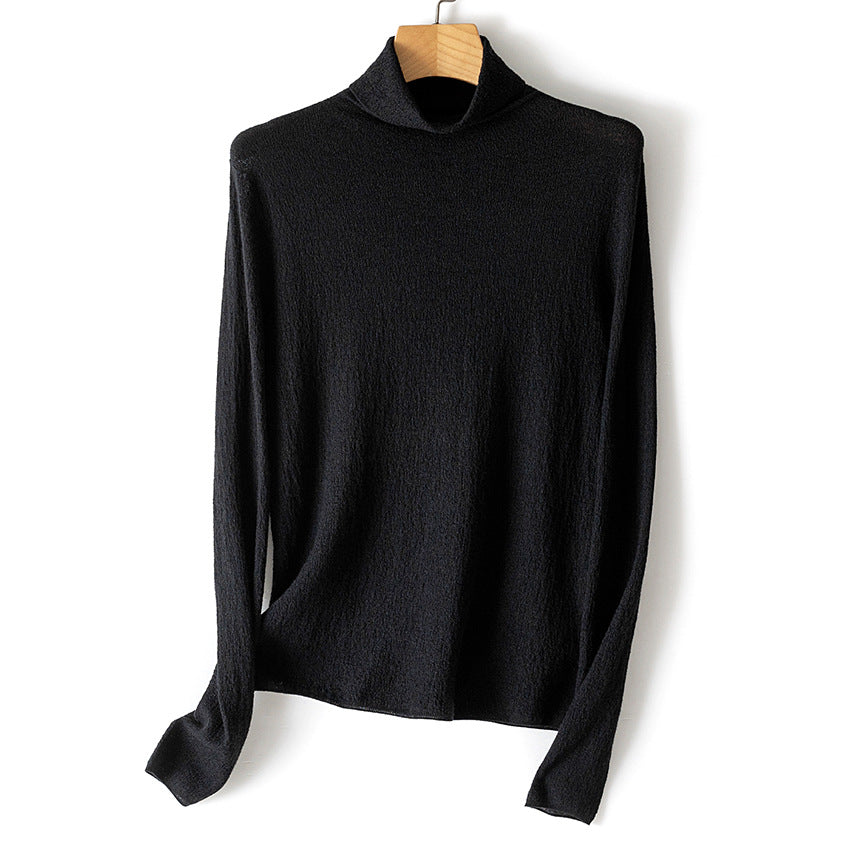 Damen Feiner Crinkle-Rollkragenpullover mit leichtem Fall Shop Nory