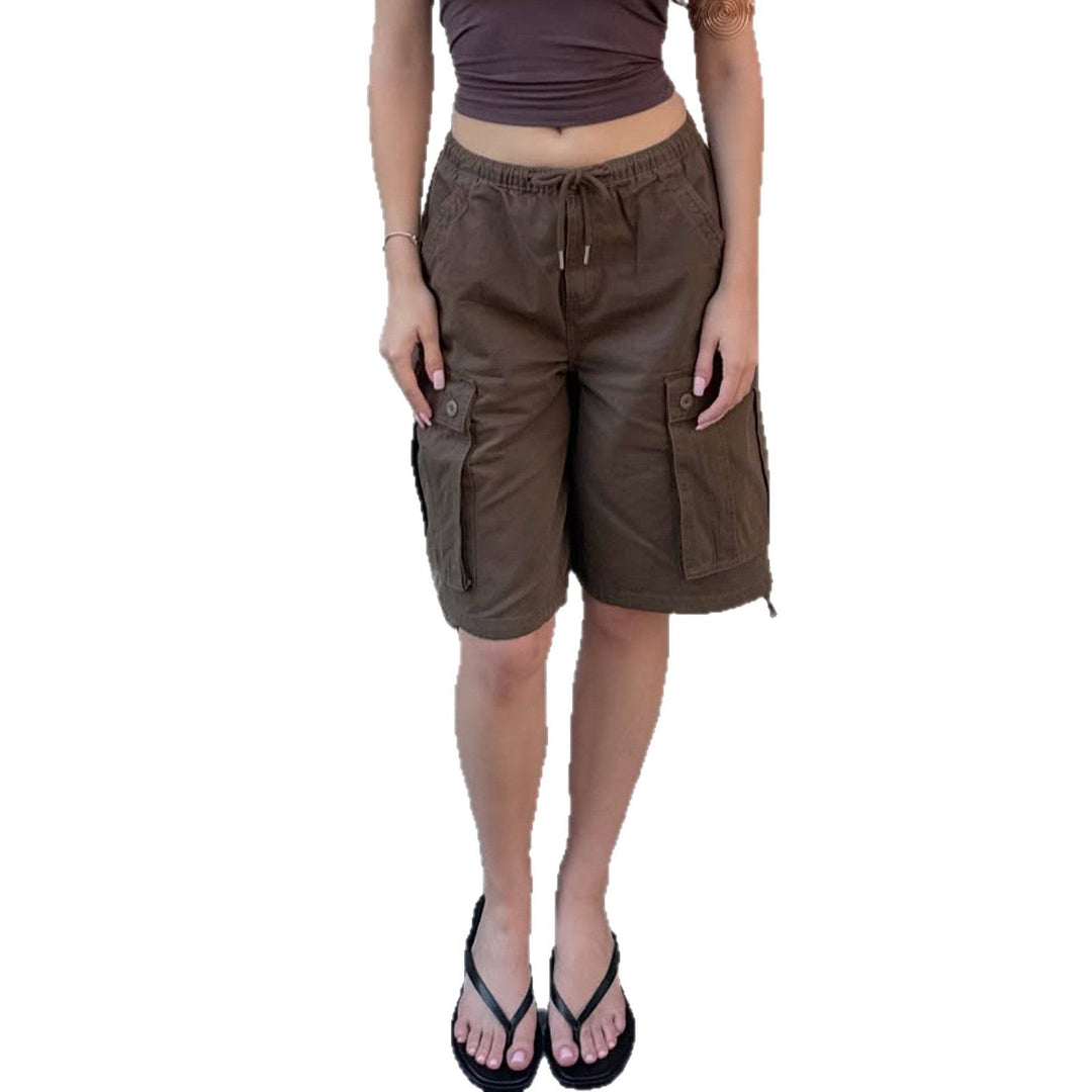 Damen Cargo-Shorts mit elastischem Bund und praktischen Seitentaschen