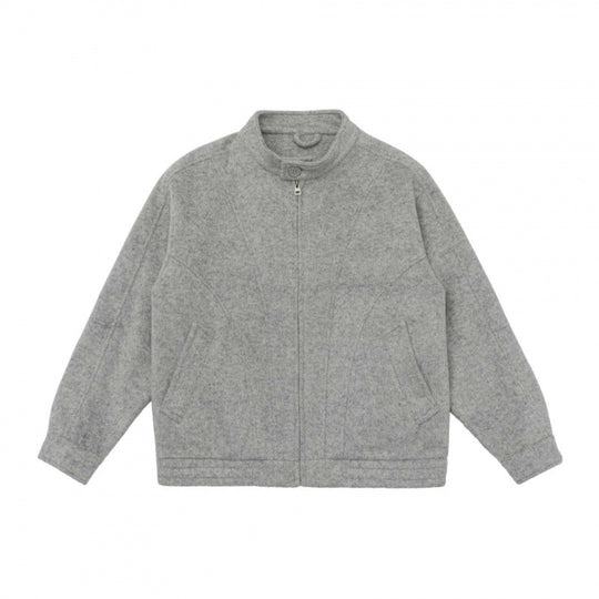 [Unisex] Boxy Wollmix-Zipjacke im Overshirt‑Stil mit kurzem Stehkragen Shop Nory