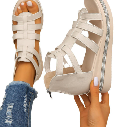 Damen bequeme Sandalen mit verstellbarem Riemensystem und sicherem Halt