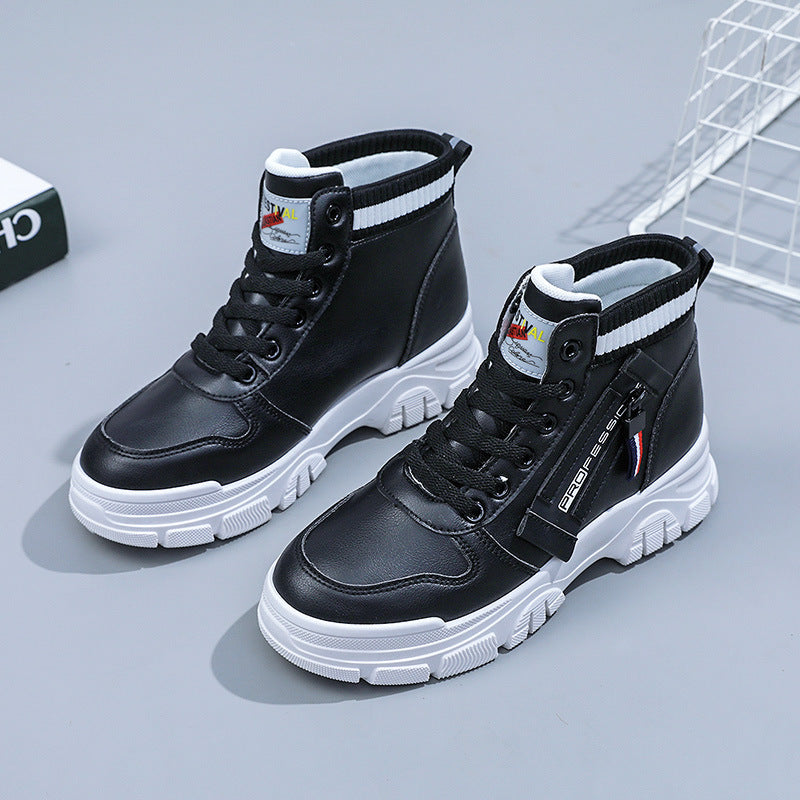 Damen Hohe Sneakers mit modischem Reißverschluss und atmungsaktivem Innenfutter