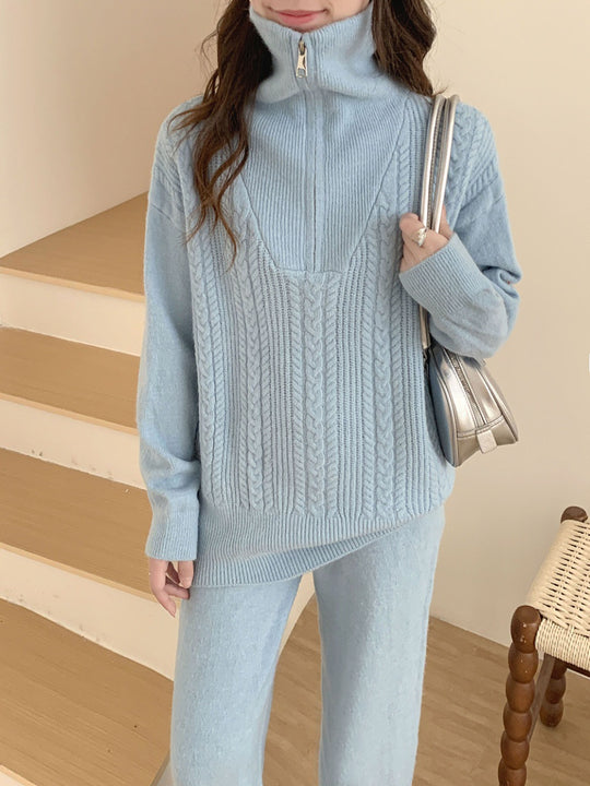Damen Sportlicher Wollpullover mit hohem Kragen Shop Nory