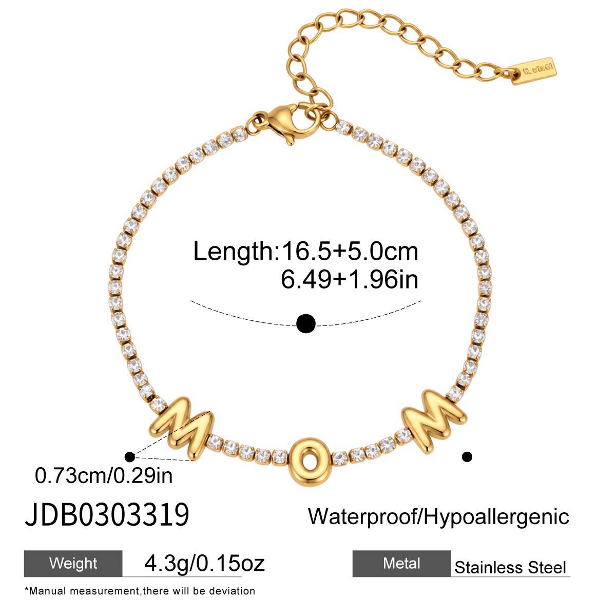 Damen Armband mit personalisierten Buchstaben aus hypoallergenem Edelstahl Shop Nory