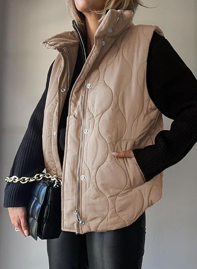 Damen Funktionale Steppweste mit hohem Stehkragen, Reißverschluss und Seitentaschen Shop Nory