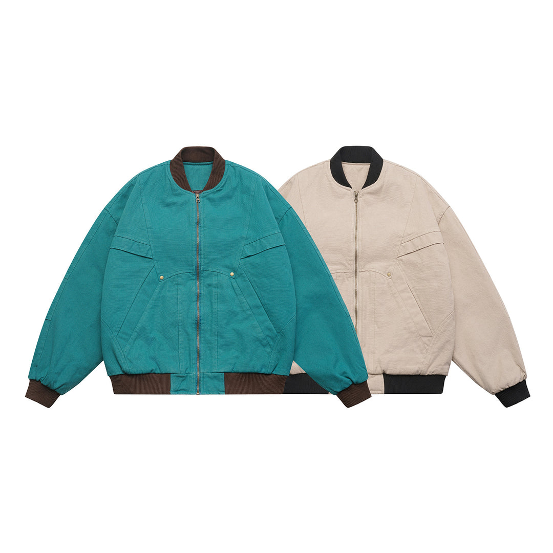 Unisex Leicht wattierte Oversize-Bomberjacke mit rippenkragen und diagonal eingesetzten Taschen Shop Nory