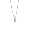 Damen Halskette mit tropfenförmigem Mondstein-Anhänger und kunstvollen Zirkonia-Details Shop Nory