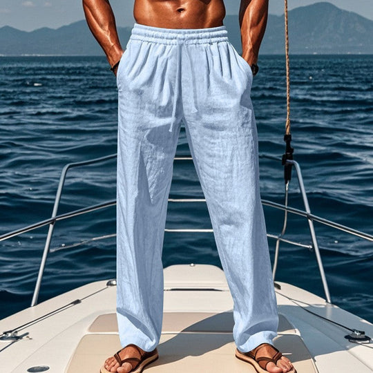 Herren lockere Leinenhose mit elastischem Bund und atmungsaktivem GewShopnorye