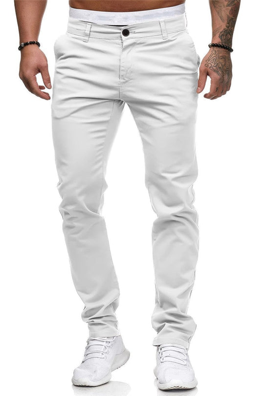 Herren Slim-Fit Chinohosen mit elastischem Bund und praktischen Taschen
