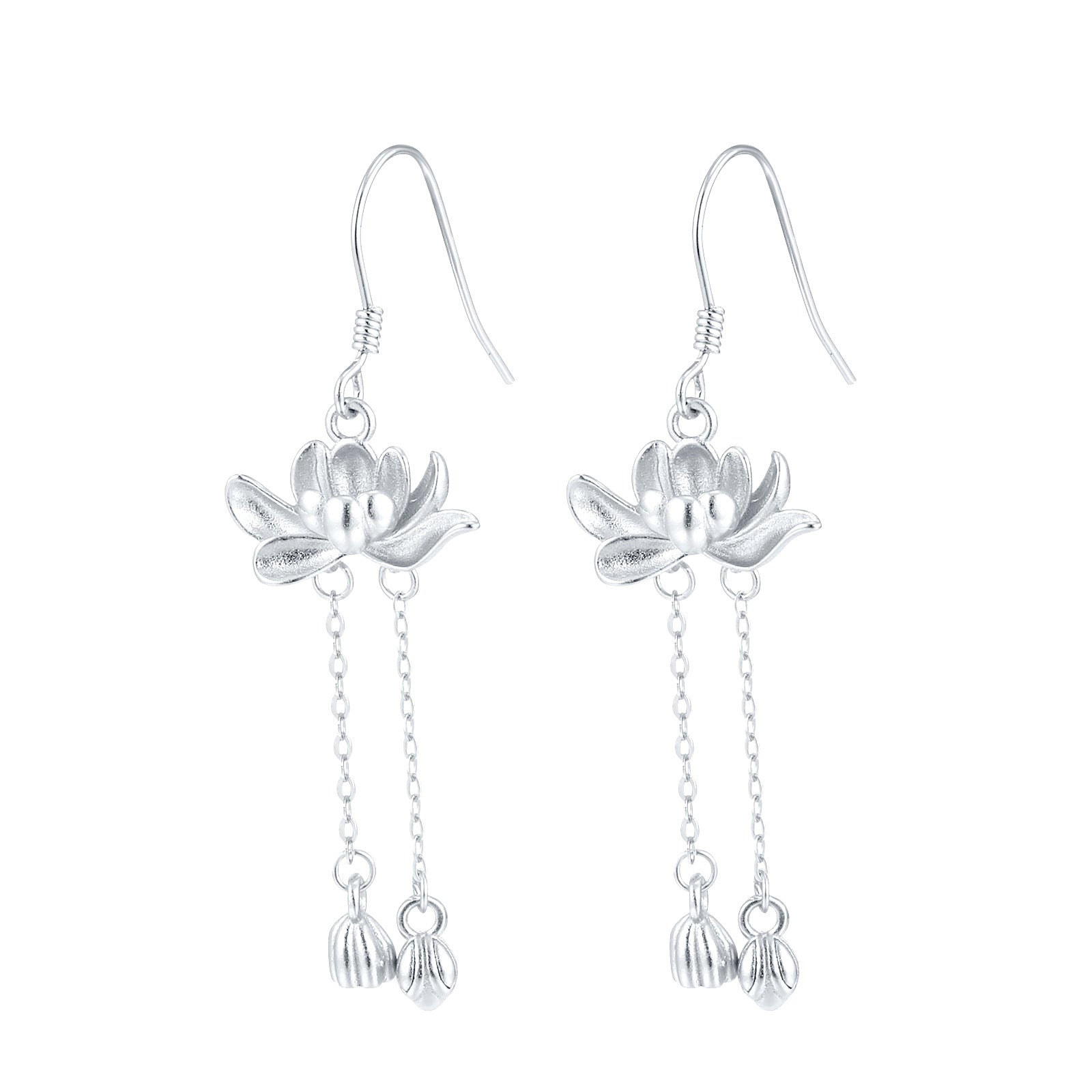 Damen Ohrringe mit elegantem Lotusdesign und feinen Anhängern Shop Nory