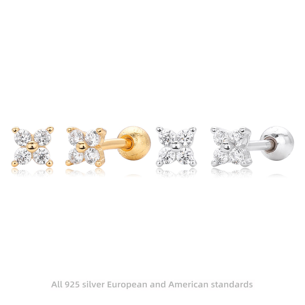 Damen Ohrstecker aus 925 Sterling Silber mit funkelndem Zirkonbesatz Shop Nory