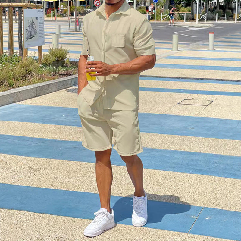 Herren lässiger Kurzoverall mit praktischen Taschen