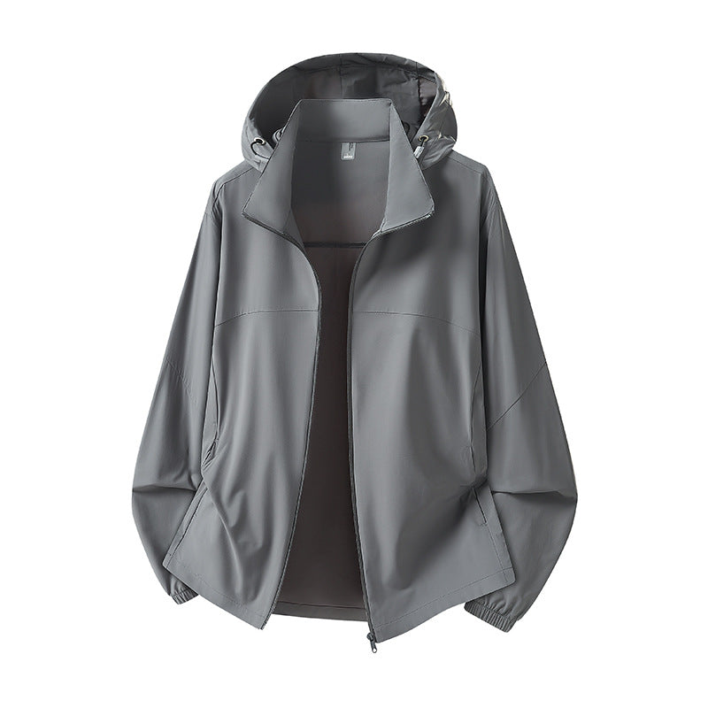Herren Leichte Kapuzen-Regenjacke mit atmungsaktivem Softshell-Material und elastischen Bündchen Shop Nory