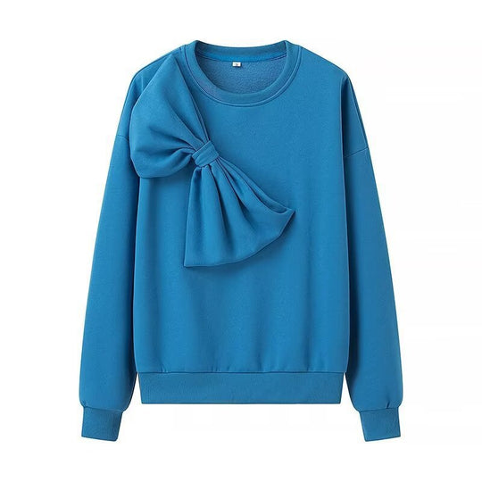 Damen Oversize-Sweatshirt mit dekorativer Schleifenapplikation Shop Nory