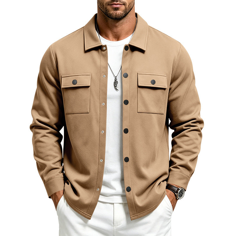 Herren Overshirt-Jacke mit Druckknopfleiste und aufgesetzten Brusttaschen Shop Nory