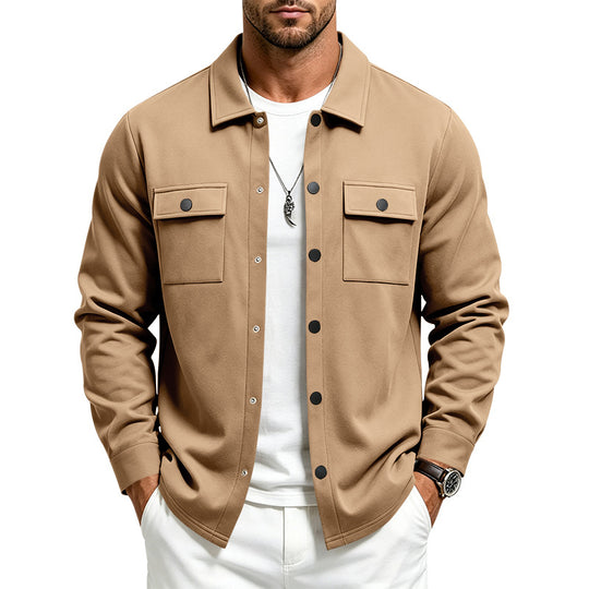 Herren Overshirt-Jacke mit Druckknopfleiste und aufgesetzten Brusttaschen Shop Nory