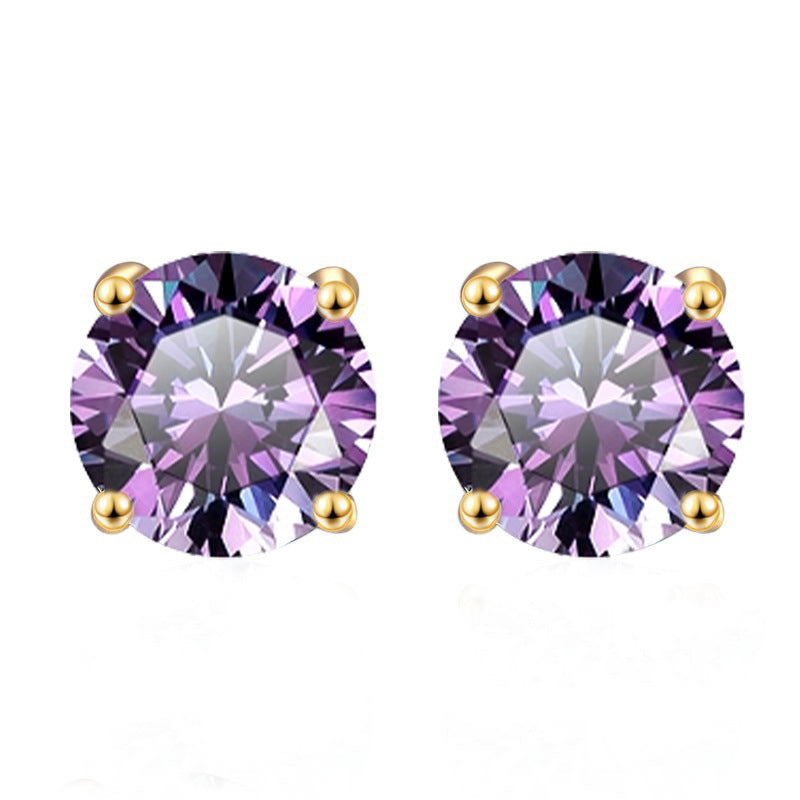 Damen Ohrringe mit funkelnden blauen Kristallen und elegantem goldenen Rahmen Shop Nory