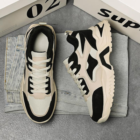 Herren Chunky Retro-Sneaker mit Wellen-Overlay und robuster Profilsohle Shopy Nory