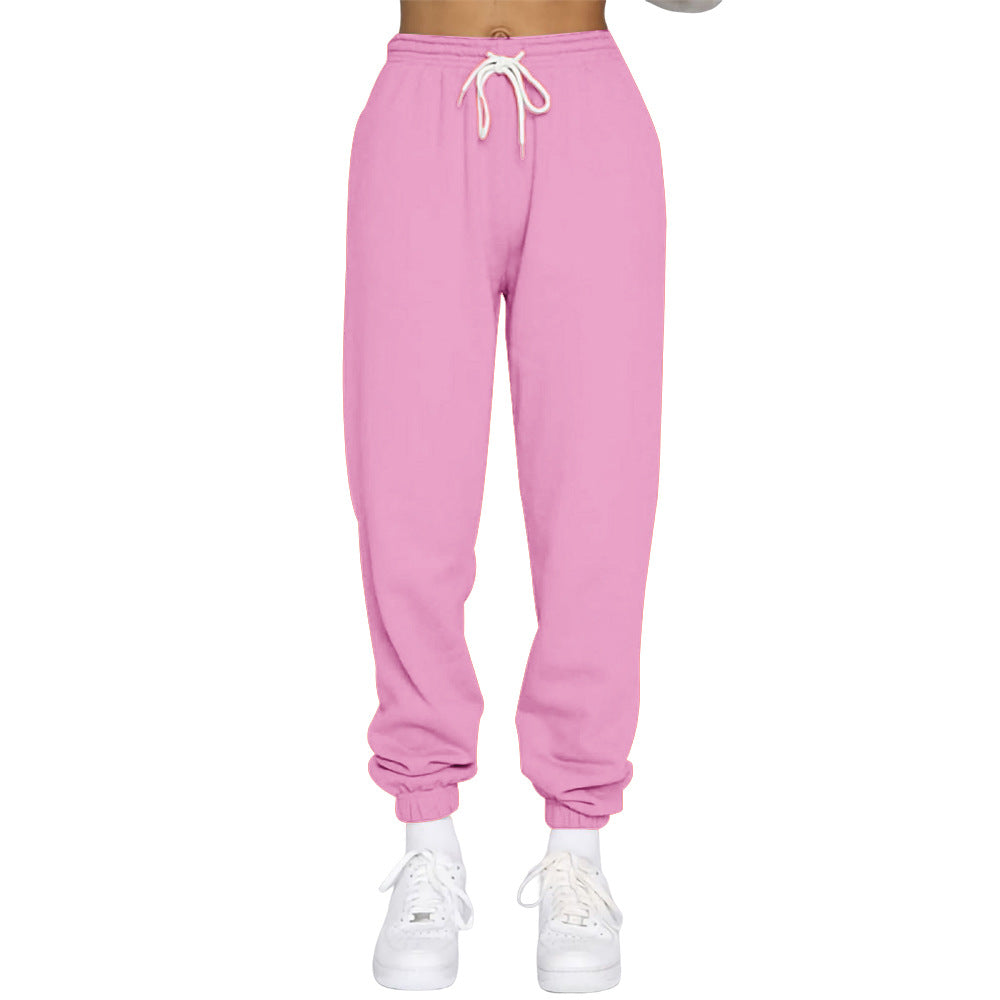 Damen Komfortable Jogginghose mit verstellbarem Bund und elastischen Bündchen