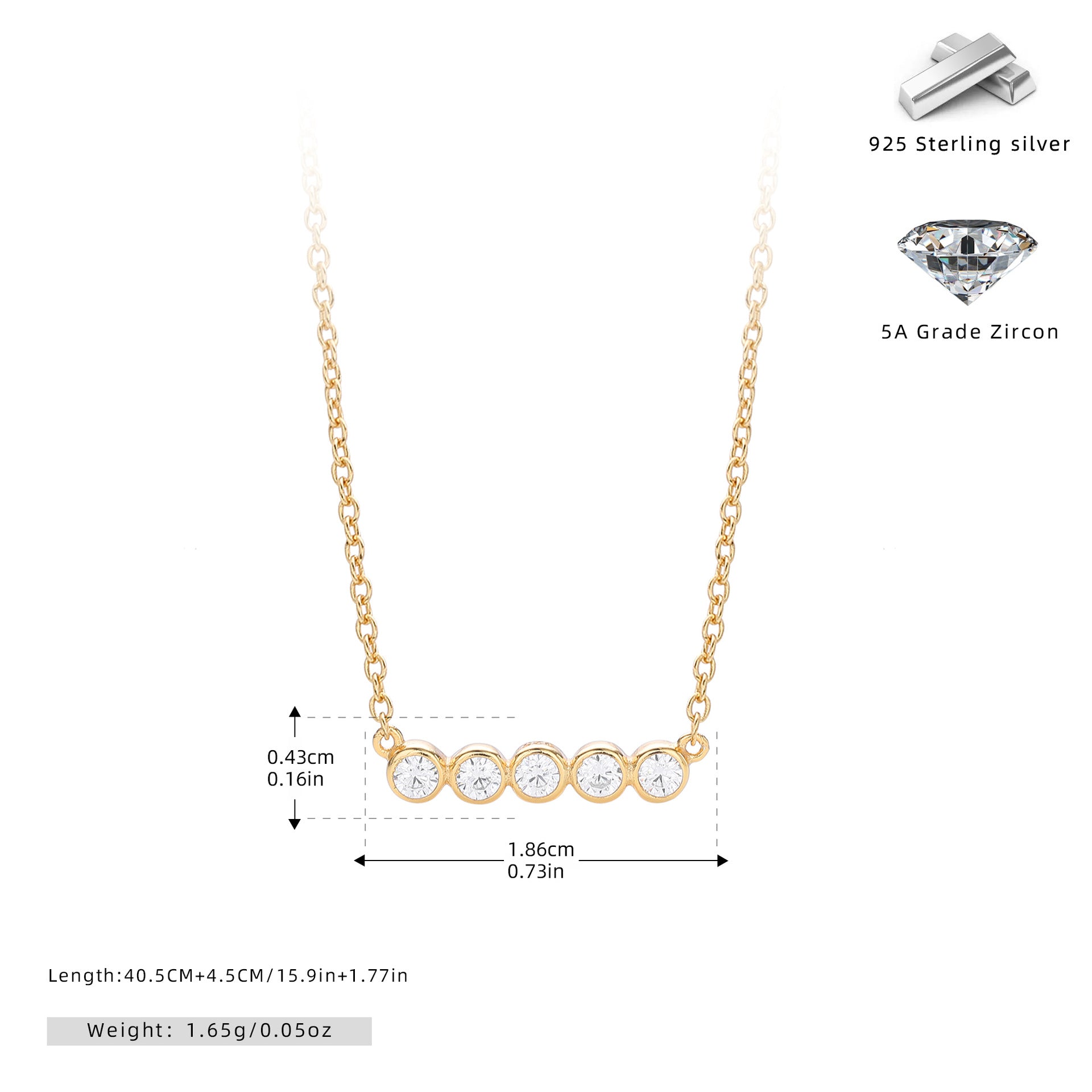 Damen Halskette aus 925 Sterling Silber mit funkelnden Zirkonia Shop Nory