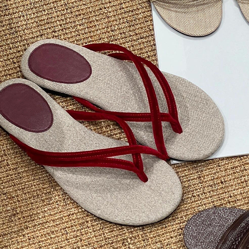 Damen Zehentrenner-Sandalen mit flexiblem Fußbett und elegantem Riemendesign