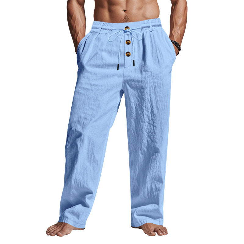 Herren lässige Freizeithose mit verstellbarem Kordelzug und praktischen Seitentaschen