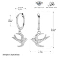Damen Ohrhänger mit elegantem Schwalbenmotiv aus 925 Sterling Silber Shop Nory