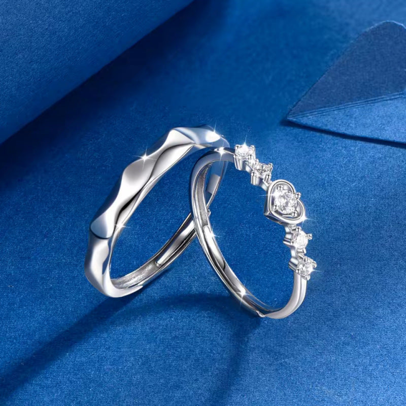 Damen Verlobungsring mit Herzmotiv und funkelnden Zirkonia Shop Nory