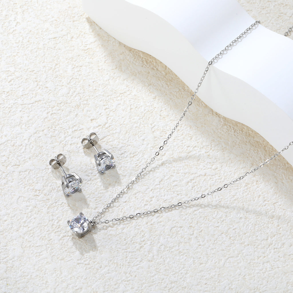 Damen Schmuckset mit funkelnden Zirkonia-Anhängern und eleganter Gliederkette Shop Nory