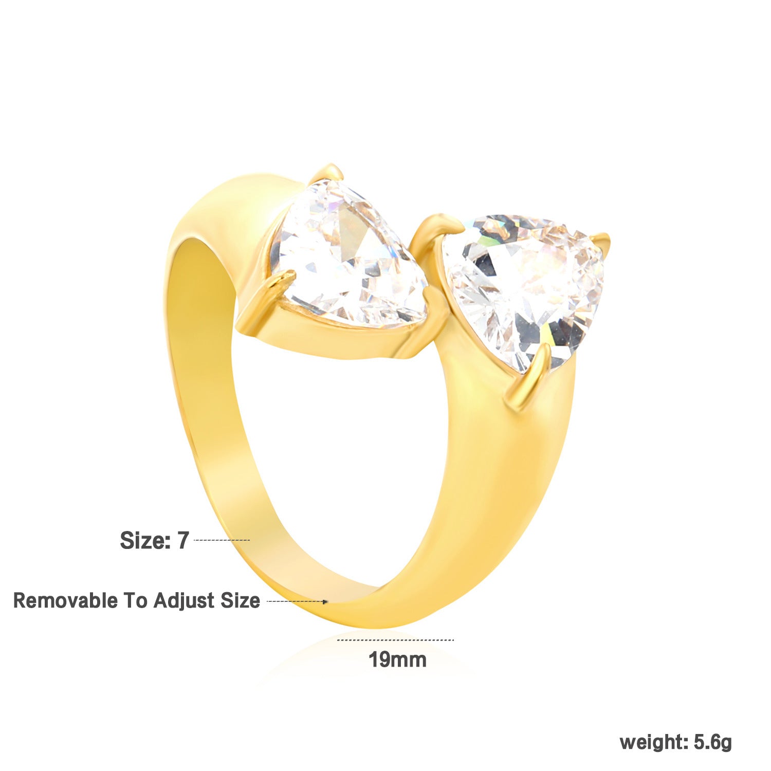 Damen Ring mit verstellbarem Design und funkelnden Zirkonsteinen Shop Nory