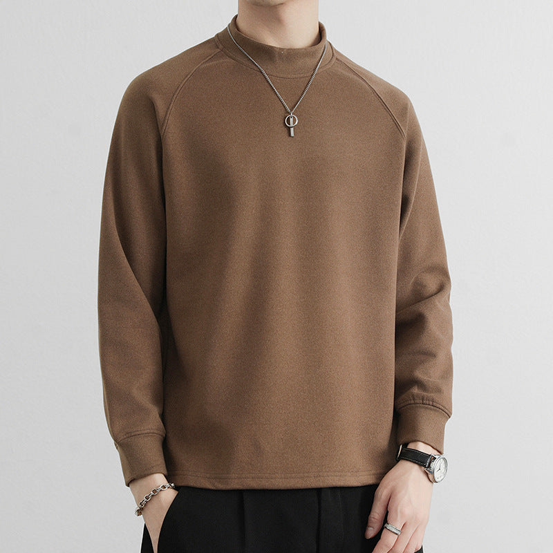 Herren Minimalistisches Mockneck-Sweatshirt aus Tech‑Fleece mit Raglanärmeln Shop Nory