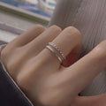Damen zierlicher Ring mit doppelter Struktur Shop Nory