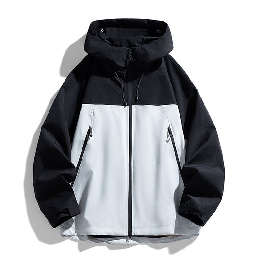 Herren Technische Kapuzen-Utilityjacke mit Kontrastpaneelen und wasserabweisender Membran Shop Nory