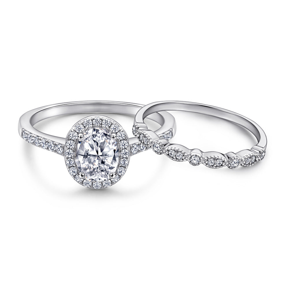 Damen luxuriöser Verlobungsring mit diamantbesetztem Rahmen Shop Nory