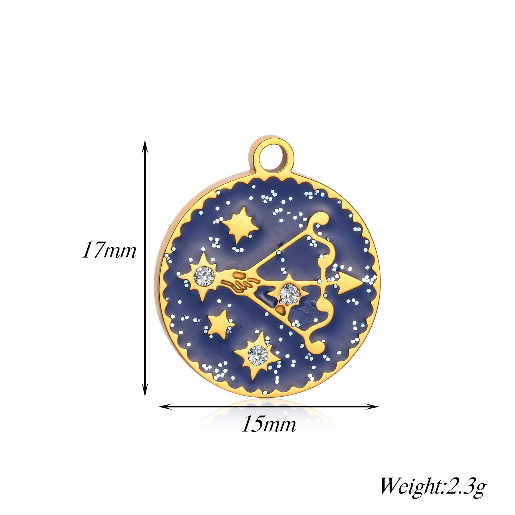 Damen Anhänger mit astrologischem Motiv und funkelnden Zirkonia Shop Nory