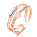 Damen Offener Ring mit funkelndem Herz-Design und Zirkonia-Besatz Shop Nory
