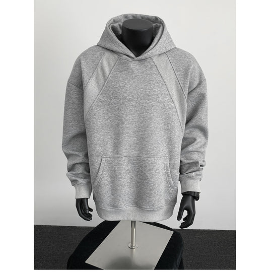 Herren Oversize-Kapuzenpullover mit diagonalem Einsatz und Kängurutasche Shop Nory