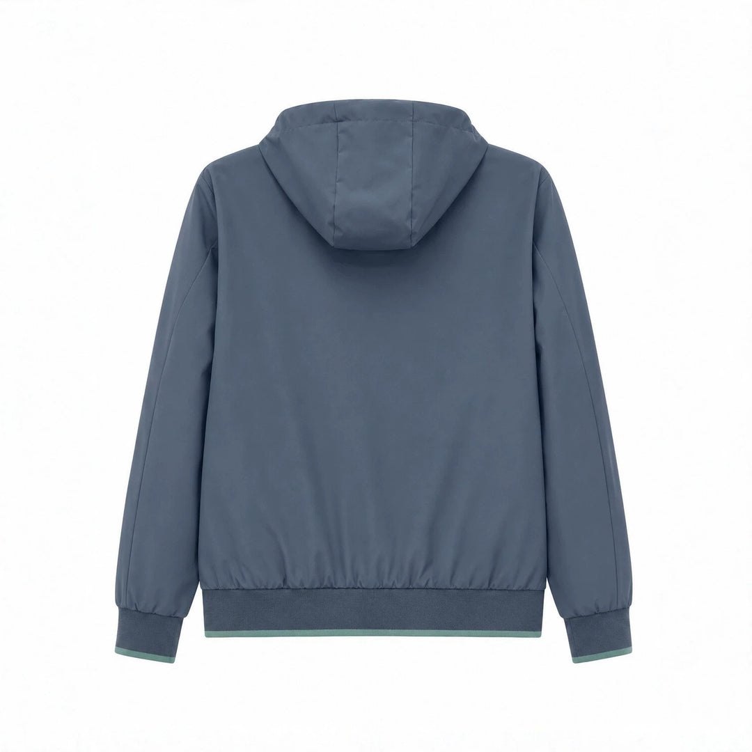 Herren Kapuzen-Blouson Leichter Windbreaker mit geripptem Saum und verdeckter Reißverschlussleiste Shop Nory