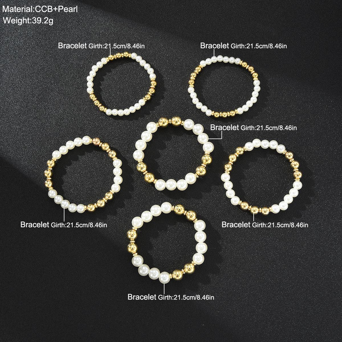Damen Perlenarmband-Set mit goldenen Akzenten Shop Nory