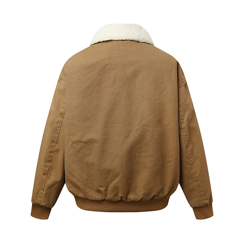 Unisex Wattierte Boxy-Bomberjacke mit Teddykragen Shop Nory