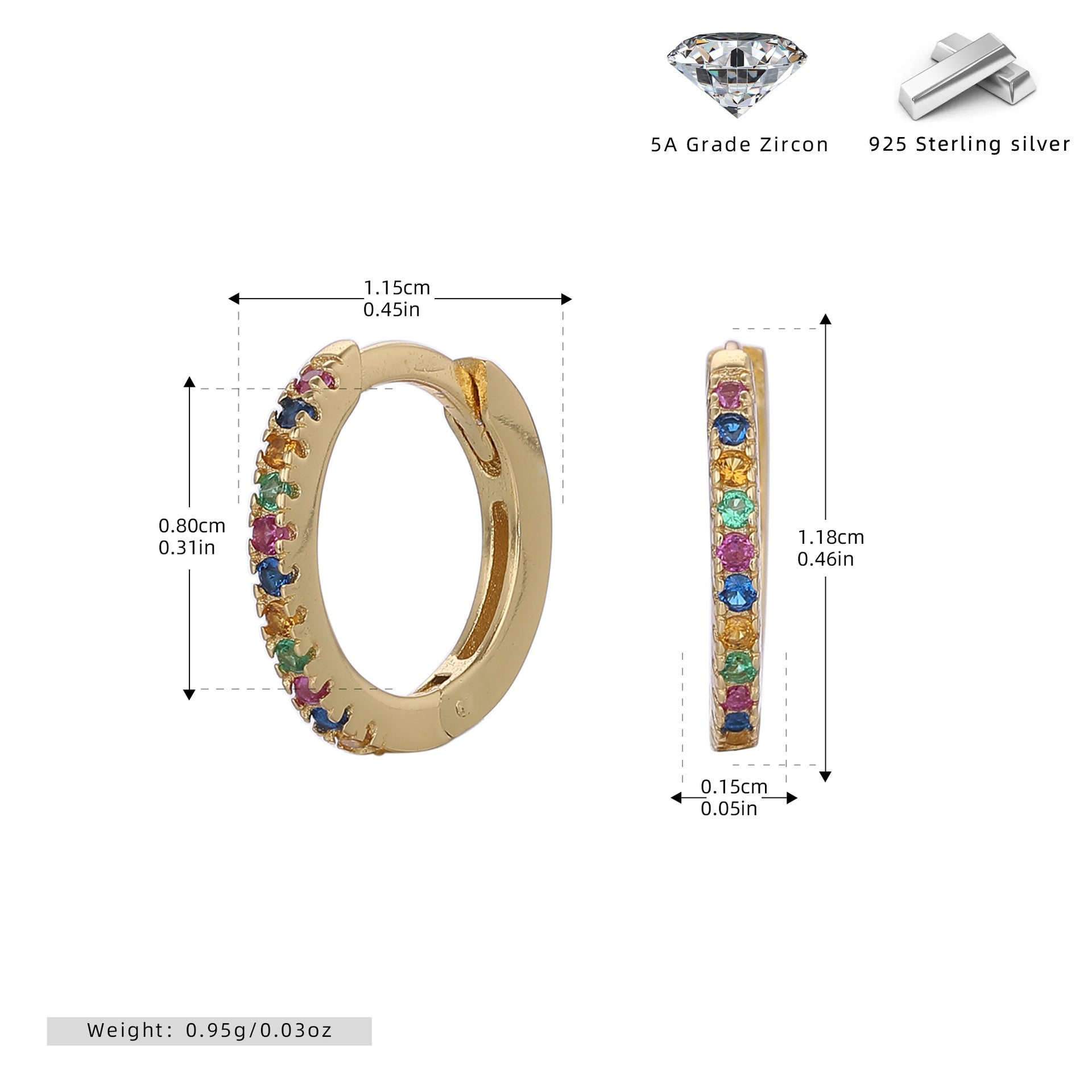 Damen Creolen mit funkelnden Zirkonsteinen in elegantem Design Shop Nory