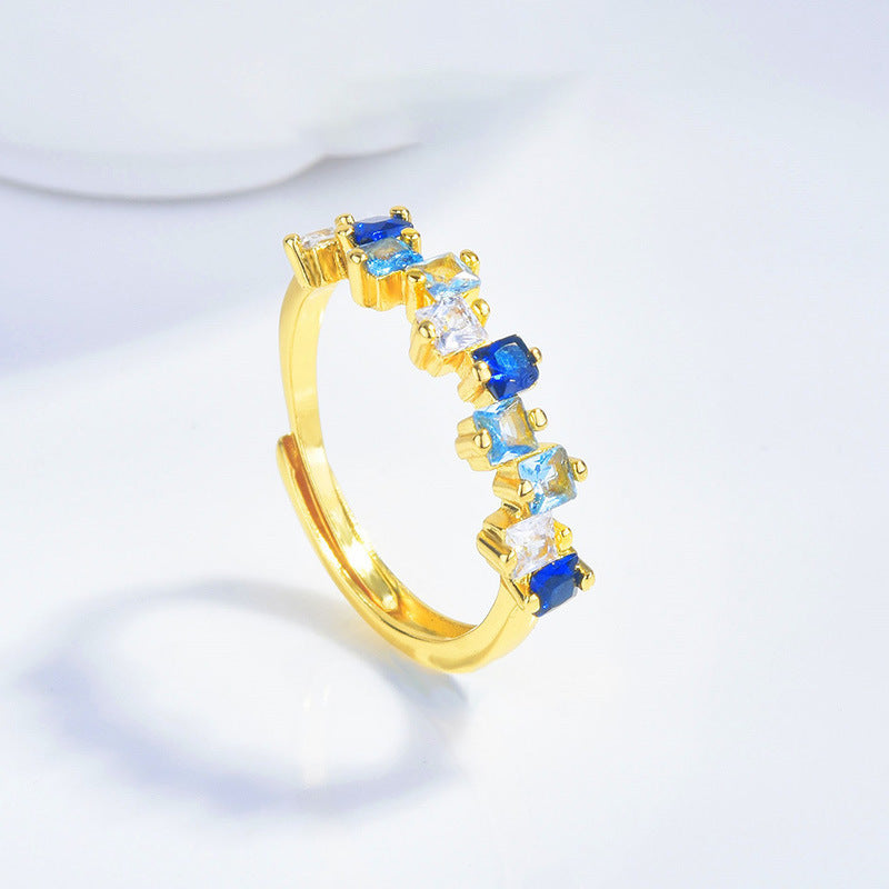 Damen modischer Ring mit mehrfarbigen Steinbesatz Shop Nory