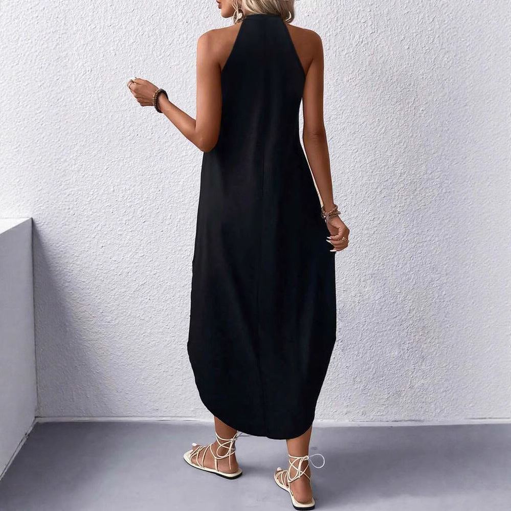 Damen lässiges Maxikleid mit hochwertigem Stoff und modischem Halsausschnitt Shopnory