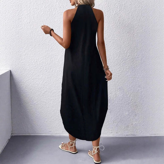 Damen lässiges Maxikleid mit hochwertigem Stoff und modischem Halsausschnitt Shopnory
